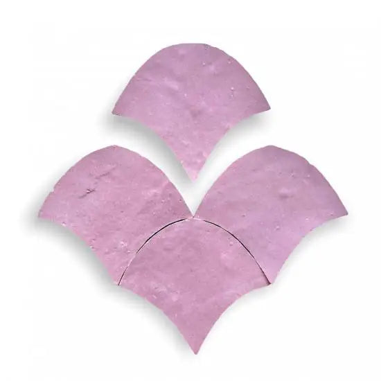 Lavendelroze gebogen leer patches met textuur voor DIY, Zellige Alhambra Fishscale 05