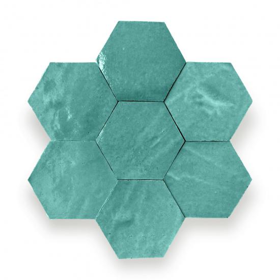 Zelliges Alhambra Alhambra Hexagone 44 Turquoise