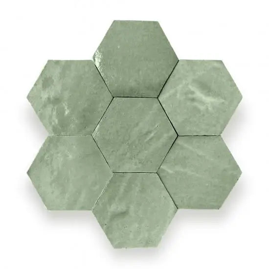 Sage green Alhambra Hexagone Zelliges Alhambra hexagone 49 pistache mozaïek