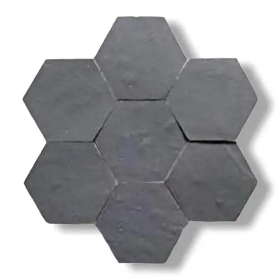 Zelliges Alhambra Hexagone 40 Gris Foncé hexagonaal mozaïek muurkunst