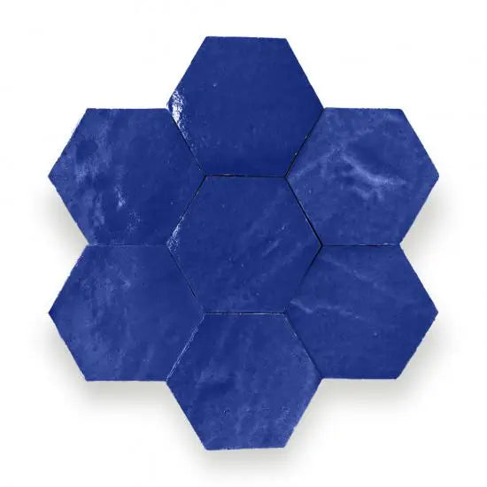 Zelliges Alhambra Alhambra Hexagone 35 Bleu Royale