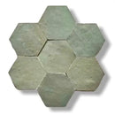 Zelliges Alhambra hexagonaal beton in stervorm, grijs-groen met steentextuur