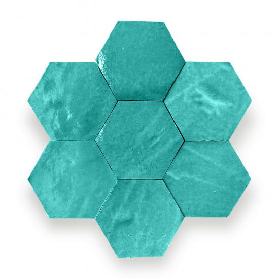 Zelliges Alhambra Alhambra Hexagone 10 Smaragd