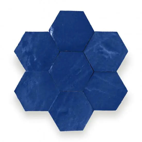Koninklijkblauwe hexagonale Zelliges Alhambra mozaïektegels Alhambra Hexagone 51 Bleu de Nuit