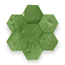 Groene Alhambra Hexagone 14 Vert Printemps tegels met marmertextuur