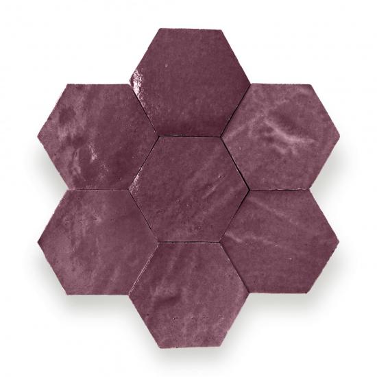 Zelliges Alhambra Alhambra Hexagone 28 Aubergine