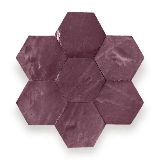 Zelliges Alhambra Alhambra Hexagone 28 Aubergine