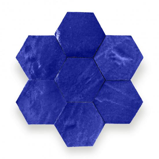 Zelliges Alhambra Alhambra Hexagone 55 Cobalt Bleu