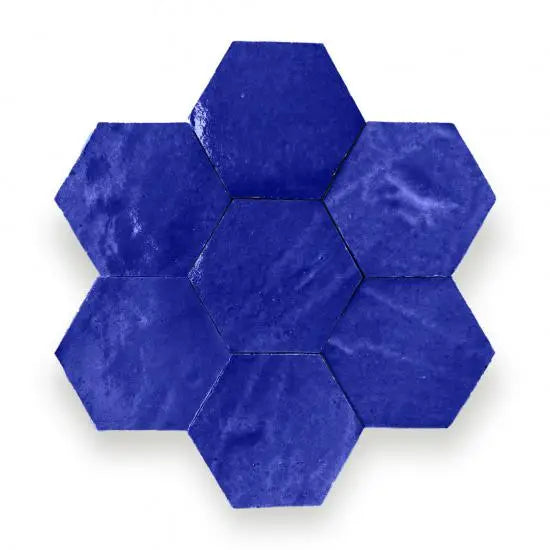 Zelliges Alhambra Alhambra Hexagone 55 Cobalt Bleu