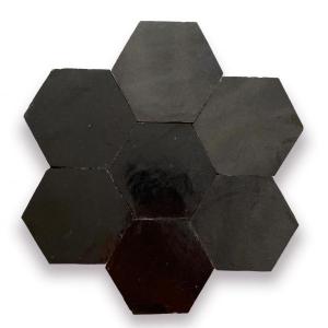 Zelliges Alhambra Alhambra Hexagone 31 Noir Matt