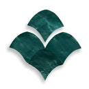 Groene bladvormige Zelliges Alhambra wanddecor met glanzende textuur