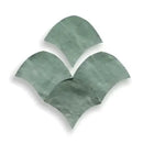 Groene kromme papieren onderzetters set van vier Zelliges Alhambra Vert Clair