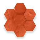 Terracotta Zelliges Alhambra Hexagone 74 Orange hexagonale mozaïek tegels coasters