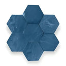 Blauwe hexagontegels Zelliges Alhambra met glanzende afwerking
