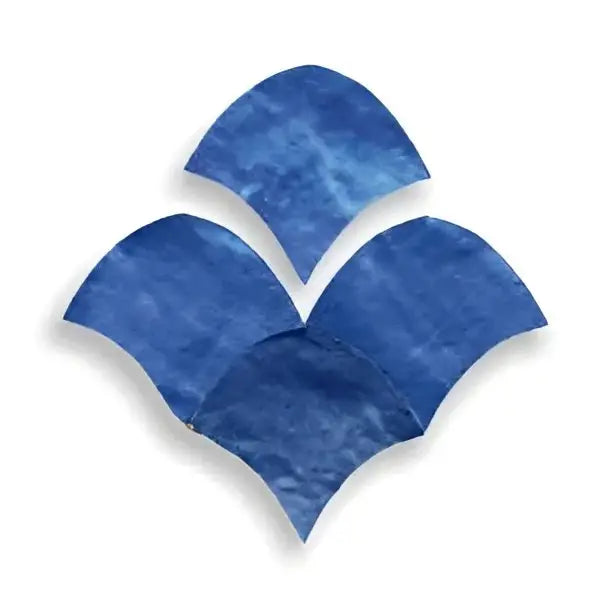 Blauwe golfpatroon ijszak Zelliges Alhambra Fishscale 16 Bleu Hollandaise