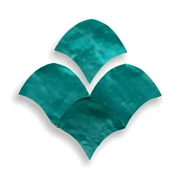 Teal camouflage bookvormig object Zelliges Alhambra Vert Ocean visgraat