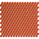 VKN060 Orange Glossy penny round mosaic tegels, zwart glossy wandtegels, oranje glossy