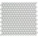 Witte matte afwerking penny round mozaïektegel VKN100 Extra White Glossy, perfect voor black glossy wandtegels VKN915 black glossy