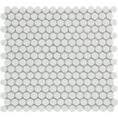 VKN140 Wit Mat wandtegels glans zwart, rond matte witte mozaïek tegels