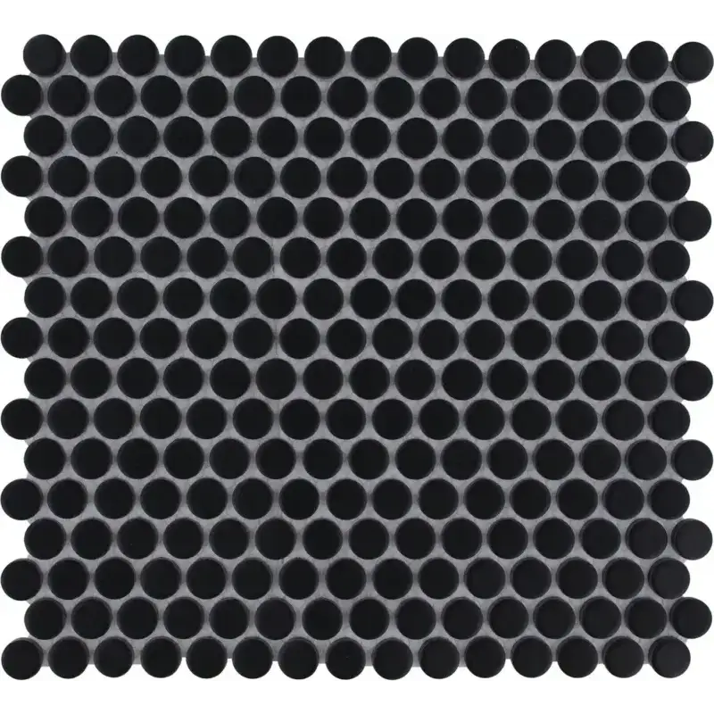 Zwarte mat penny round mosaïek tegels VKN925 zwart mat voor wanddecoratie
