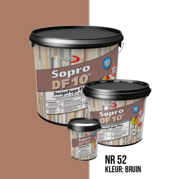 Brown Sopro DF 10 voegmortel voor vloertegels, flexibel bruin in 1kg containers