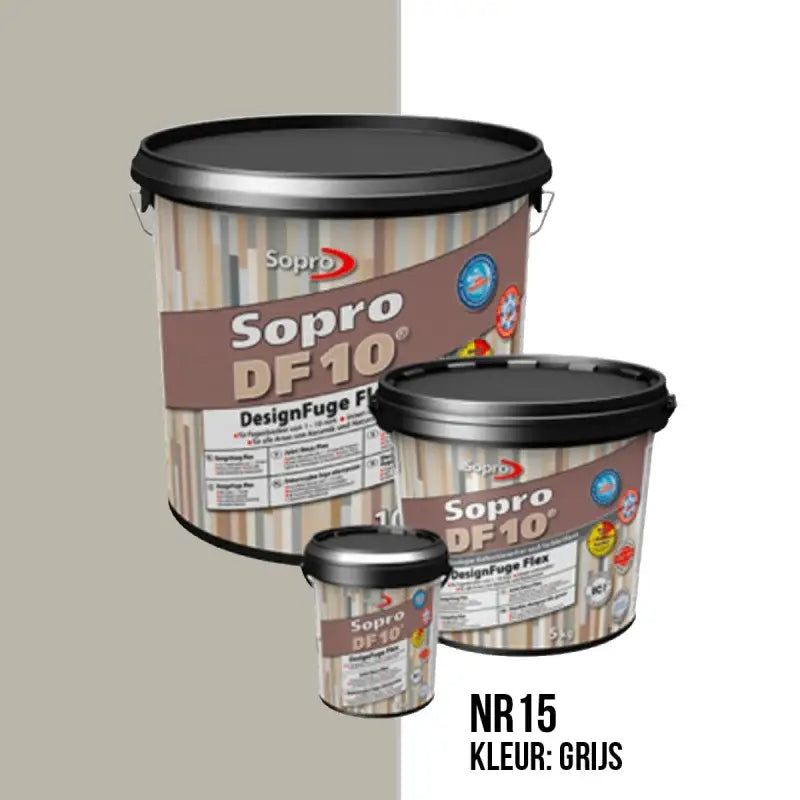 Sopro DF10 voegmortel flexibel grijs in 1kg containers voor vloertegels