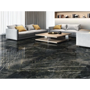 Zwart marmeren vloer met witte aderen, Wacom Forest Pulido 120x120 rett