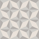 Geometrisch patroon van witte en grijze diamanten in Witte Parallellogram Poster