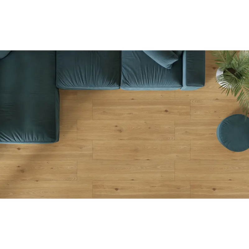 Licht houten vloer met mooie nerfstructuur van Woodwise Caramel 6mm 30x120