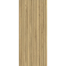 Verticale bruine houten latten in een parallel patroon van Woodwise Fluted 6mm