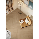 Tan armchair with white throw pillows for Would Caramel 5x90 rett grip anti-slip R11