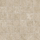 Beige keramische tegels in een gridpatroon van Yacht Ash mozaïek 5x5 op net