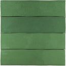 Groene keramische subway tegels in rijen van de Zelij Verde Botella 5x20