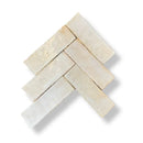 Creamkleurige zellige tegels bejmat sable 5x15 cm in een herringbone patroon voor stijlvolle wanden