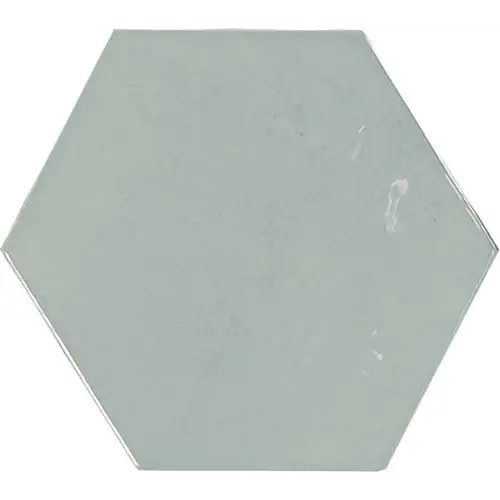 Pale mint-green Zellige Hexa Aqua 10.8x12.4 keramische tegel in hexagon vorm