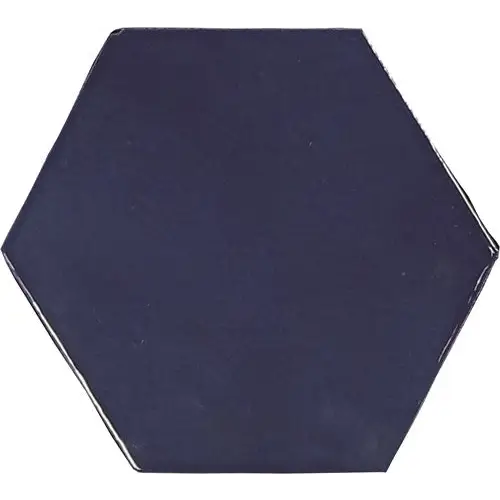 Navy blue glossy Zellige Hexa Cobalt tegel in 10,8x12,4 formaat