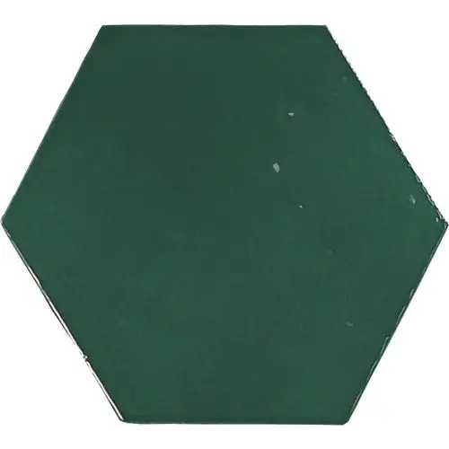 Donkere groene hexagonale tegel Zellige Hexa Emerald 10,8x12,4 voor stijlvolle interieurs