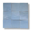 Negen lichtblauwe keramische tegels van Zelliges Alhambra 09 Lavande 10x10 cm