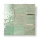 Mintgroene Zelliges Alhambra tegels 10x10 cm in een vierkant patroon
