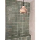 Roze keramische hanglamp met flared schaduw, Zelliges Alhambra lichtgroen 10x10cm