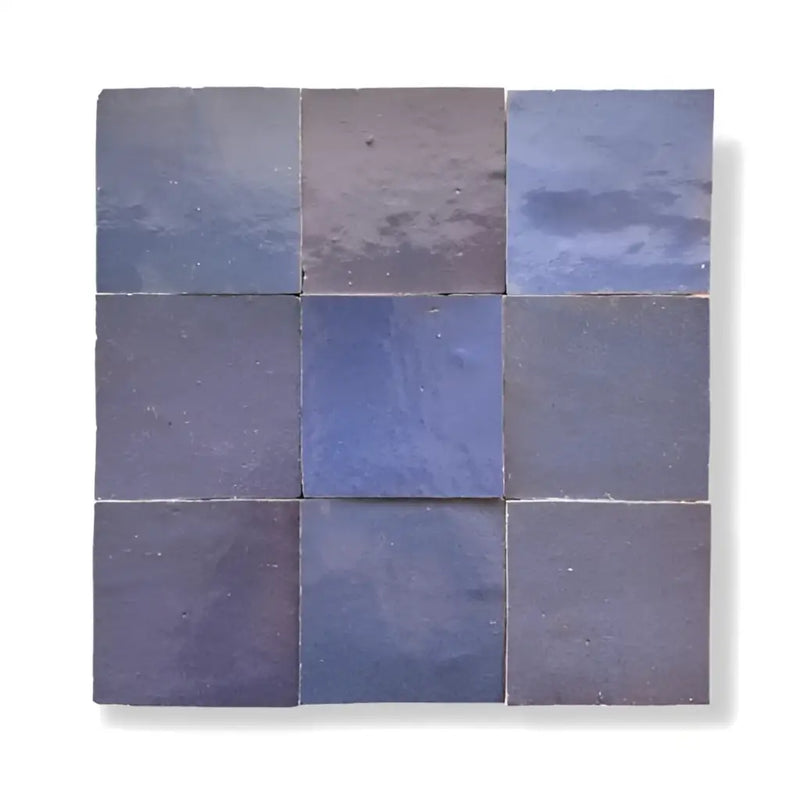 Zelliges Alhambra 21 Amethyst keramische tegels, 9 donkere blauwe paarse mosaïeken