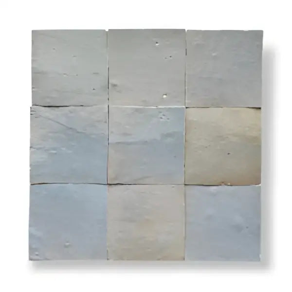 Zelliges Alhambra 23 Bleu Ciel 10x10 cm keramische tegels in grid