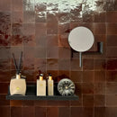 Sleek zwarte wandspiegel Zelliges Alhambra 34 Chocolat 10x10 cm, prachtige toevoeging