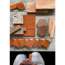 Zelliges Alhambra 47 Bronze 10x10 cm met terracotta tegels en keramische fragmenten