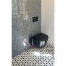 Zwart wandtoilet met Zelliges Alhambra 63 Gris Souris tegels van 10x10 cm