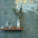 Teal zelliges tegel met glanzende, oneffen oppervlak voor Alhambra 68 Olive 10x10 cm