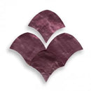 Vier aubergine zelliges Alhambra fishscale tegels met matte textuur voor totale oppervlakte