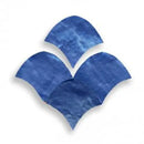 Vier blauwe alhambra fishscale tegels met iridescent textuur voor Zelliges Alhambra Lavande Fonce