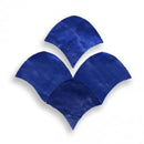 Zelliges Alhambra Alhambra Fishscale Bleu Royale, vier diepblauwe tapijtachtige tegels