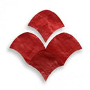 Zelliges Alhambra Alhambra Fishscale 38 Rouge Coral, fan-shaped rode textuurtile